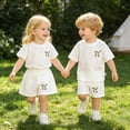 thumbnail image 7 of Akiihool Baby Boy Summer Clothes Toddler Kids Baby Boy Summer Clothes 2T 3T 4T 5T Vehicles Letter Print Short Sleeve Tops Camouflage Shorts Outfits(White,8-9 Years), 7 of 7