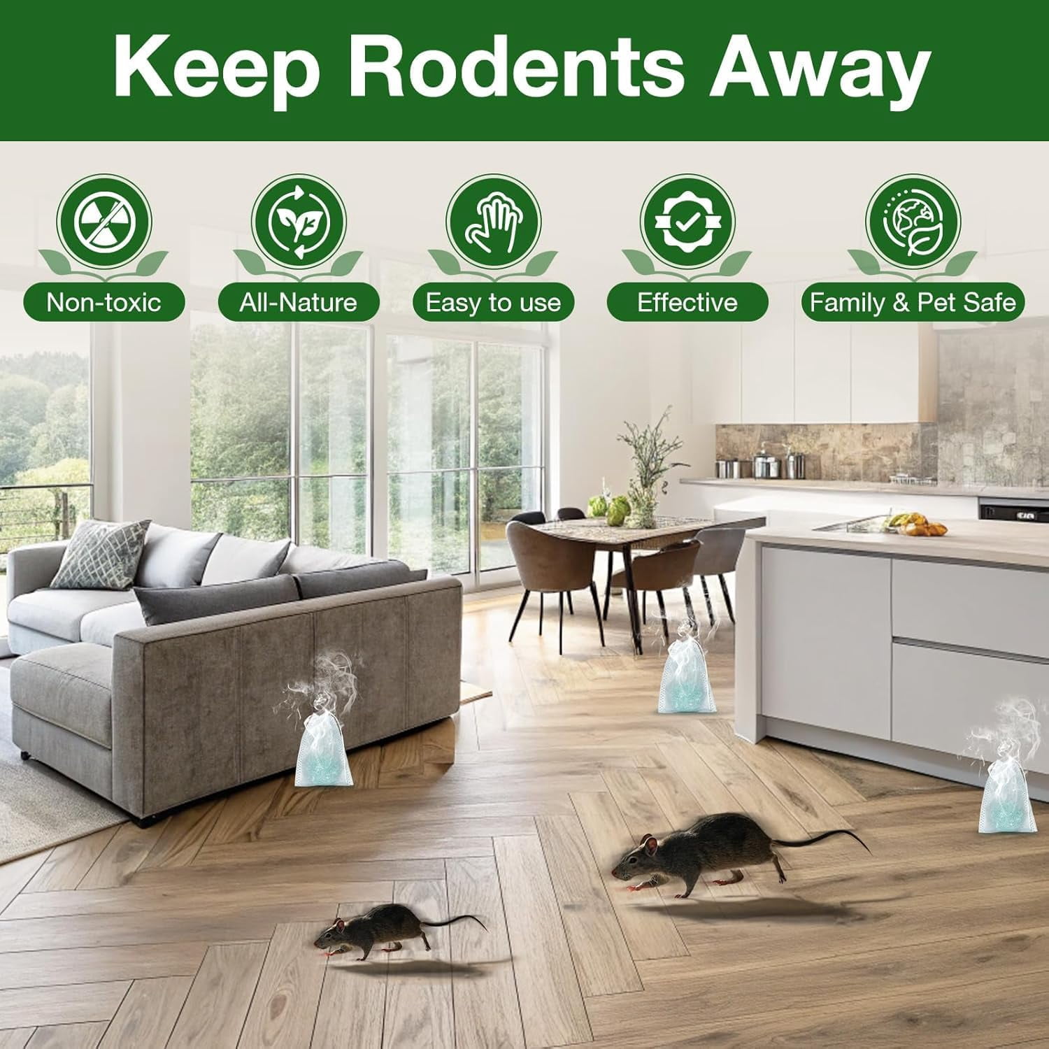 Mouse Rodent Repellent, 48 Pack Peppermint Lemon Mice Repellent