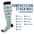 thumbnail image 2 of FORMRS Womens Knee High Socks Casual Long Thick Travel Daily Wear, 2 Pairs, Cartoon Train Pattern, 2 of 6