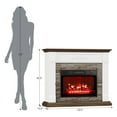 thumbnail image 3 of 44"L Electric Fireplace Mantel Wooden Surround Firebox, Free Standing Fireplace, with Remote Control, Adjustable LED Flame, 3 of 13