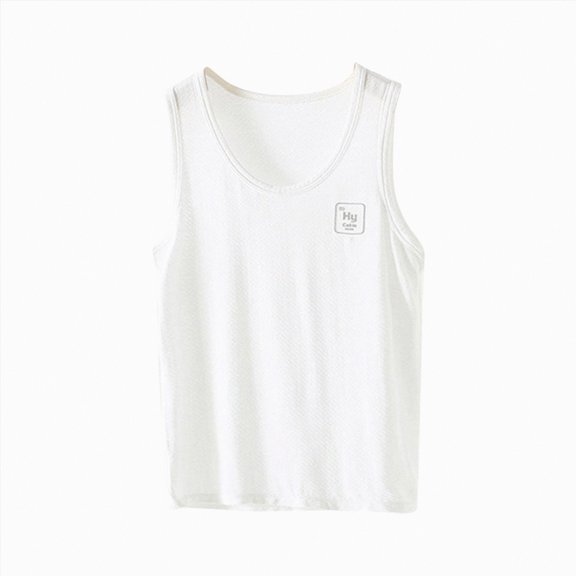 Gubotare Boys Tank Tops Boys Tank Top Crew Neck Sleeveless Undershirts for Kids Essential Classic Vest Shirt Size 14-16 (White,14-16 Years)