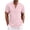 Pink, variant on HomeGardon Linen Shirts for Men Short Sleeve Button Down Casual Plain Stand-up Collar Summer Tops White,XL