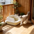 thumbnail image 6 of Pet Litter Box, Open Top High Wall Semi Enclosed Deep Cat Litter Pan, Non Slide Base Odor Control Easy Clean Kitty Toilet, 6 of 6