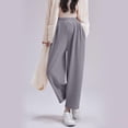 thumbnail image 2 of Bixock Women's Maternity Pants Elastic Waist Solid Color Over The Belly Straight Casual Wide Leg Pants with Pocket Pregnancy Clothes Pants, 2 of 5