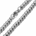 thumbnail image 2 of QQTDFG Fashion Women Men 6/8/10mm Rosary Beads Link Chain Necklace Stainless Steel Gift-Silver-8mm-16inch or 40cm, 2 of 5