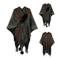 thumbnail image 2 of Brglopf Women's Shawl Wrap Striped Poncho Cape Cross Criss Open Front Cardigan Trendy Fall Winter Shawls Cloak Coats, 2 of 5
