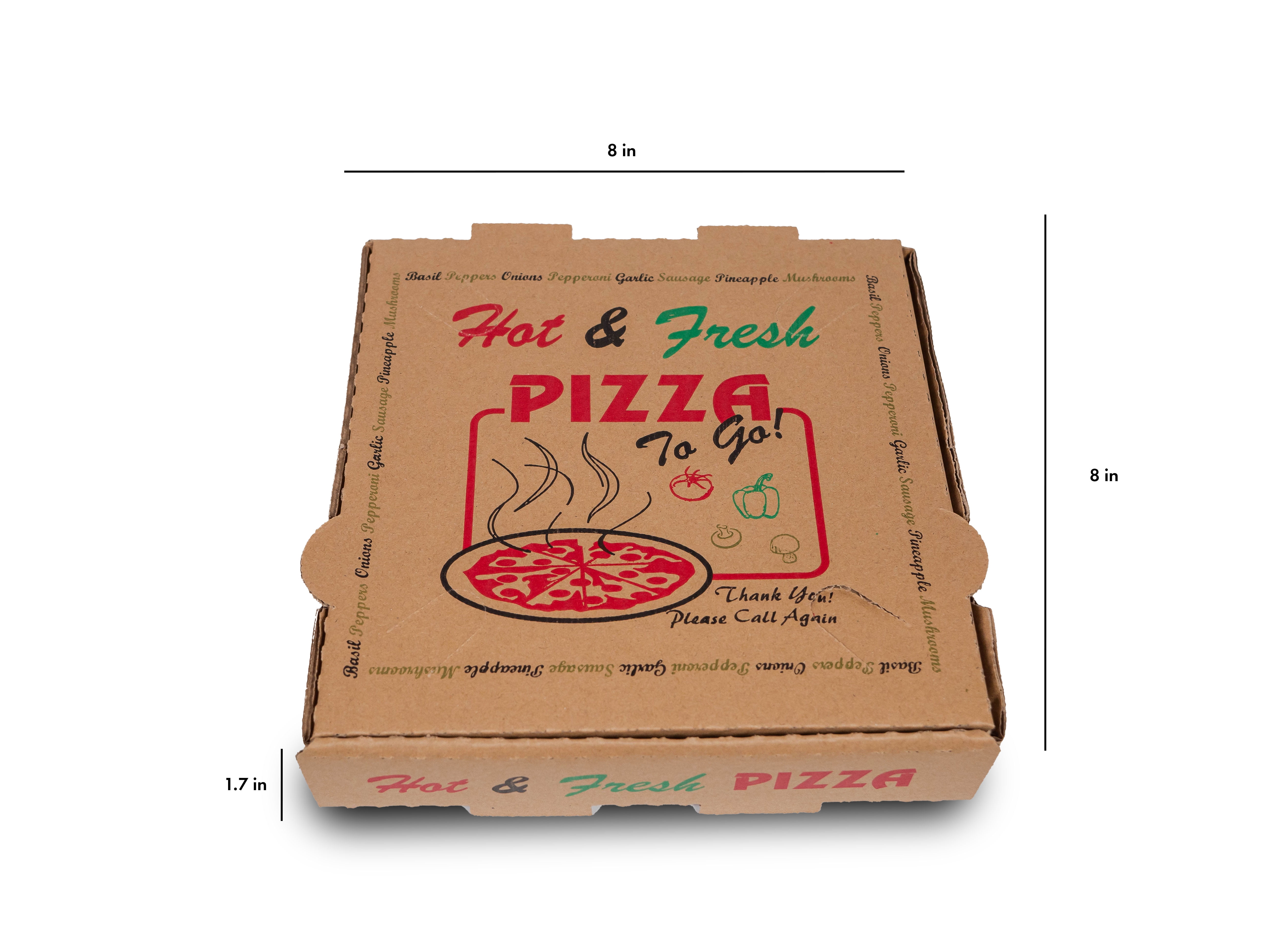 50 Pack Pizza Box 4 Color Print Hot & Fresh Pizza - Base Color White (12  x 12)