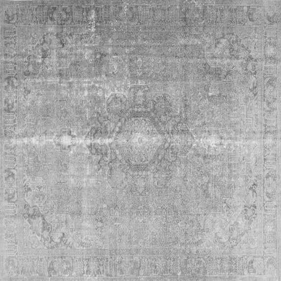 Ahgly Company Indoor Square Persian Gray Traditional Area Rugs, 5' Square