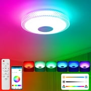 1 Piece 30W LED Ceiling Light with Remote Control and App,4000 LM Ceiling Light with Bluetooth Speaker RGB Music Lamp Ceiling Modern