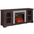 thumbnail image 6 of Electric Fireplace TV Stand for 65″ TVs, UHOMEPRO Fireplace Entertainment Center TV Console Table with 18″ Fireplace, 2-Door Storage Cabinets, Holds up to 200 lbs, Cherry, 6 of 15