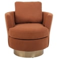 thumbnail image 6 of Fabric Swivel Barrel Chair, Modern Upholstered Swivel Sofa Chair with 360 Degree Swivel Stainless Steel Base and Convertible Seat Cushion, 6 of 8