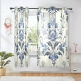 thumbnail image 6 of Boho Tribal Floral Flowers Blackout Curtains Patio Door Curtains Window Decoration for Bedroom Living Room 2 Panels, 6 of 7