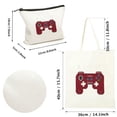 thumbnail image 3 of JEUXUS Men's Keep It Classic Initial Canvas Tote Bag for Women - 2 Pack White, 3 of 7
