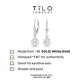 thumbnail image 4 of Tilo Jewelry 14K White Gold Polished Ball Drop Dangle Earrings with Secure Leaver-Backs | 6mm | Everyday Earrings for Women & Unisex, 4 of 6