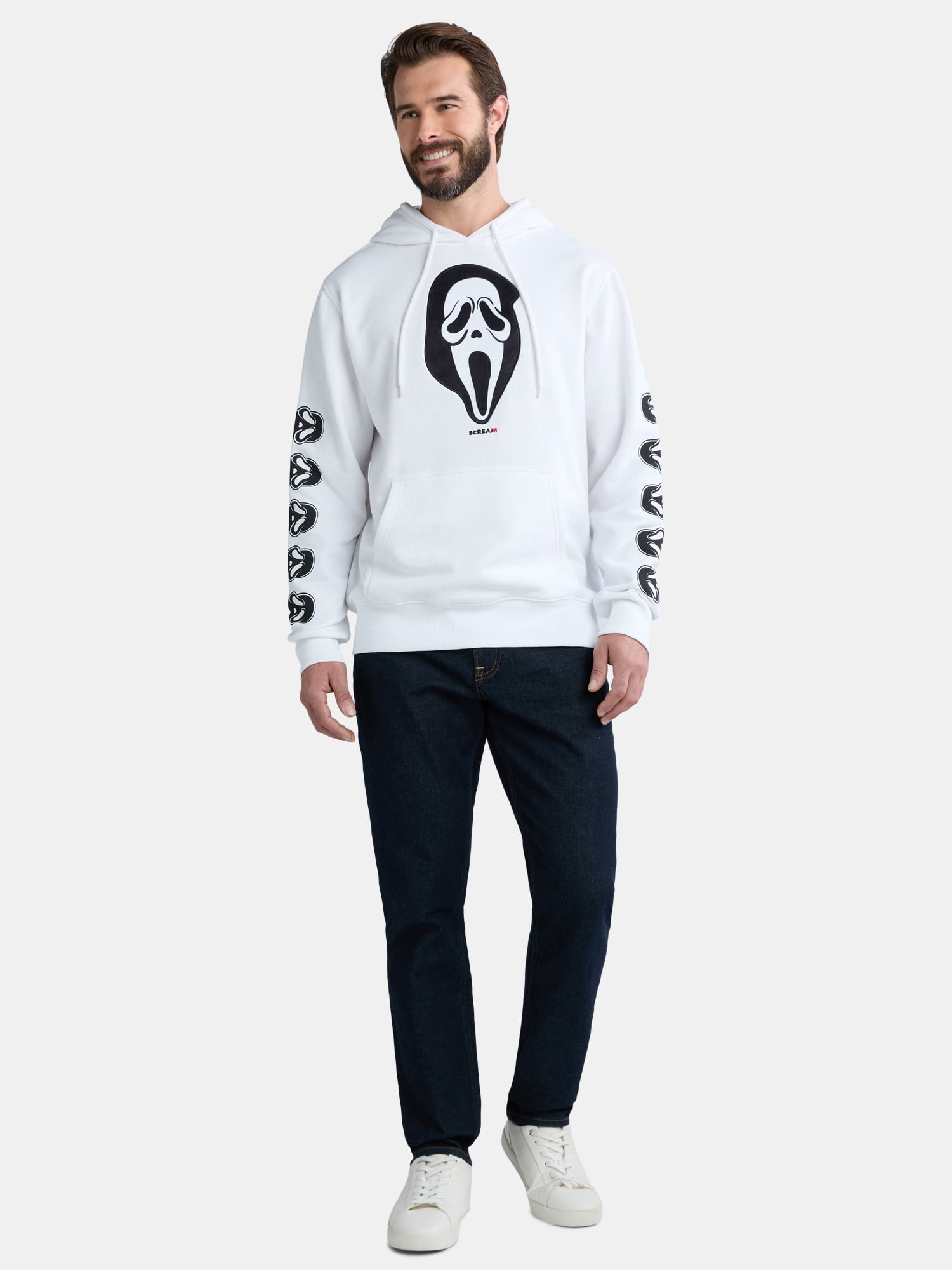 Scream Ghostface Men's Graphic Print Hoodie with Long Sleeves, Sizes XS-3XL