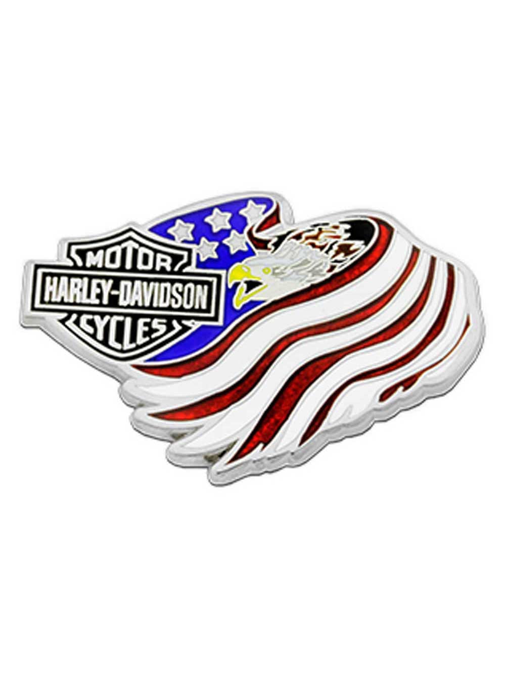 Harley-Davidson 1.5 In. RWB H-D #1 Logo Pin, Shiny Silver Finish 8008925 : Harley-Davidson - Foto 5