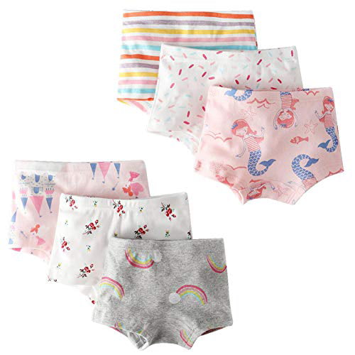 Closecret Kids Series Baby Underwear Little Girls' Cotton Boyshort Panties Pack of 6