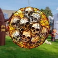 thumbnail image 6 of DAMAI Halloween Scary Pumpkin Wind Spinner,Windchime 3D Metal Sculpture Wind Spinner,12in Stainless Steel Hanging Wind Spinners Outdoor Yard Patio Garden Decorations, 6 of 9
