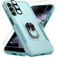thumbnail image 1 of KOMI Compatible with Samsung Galaxy A16 5G Case with Screen Protector+Camera Lens Protector,Heavy Duty Full Body Phone Cover Built in Ring Holder Kickstand, 2025 Mint Green, 1 of 5