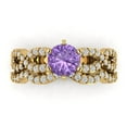 thumbnail image 2 of Clara Pucci 14K Yellow Gold 1.57 Simulated Alexandrite Engraveable Engagement Ring + Wedding Band Set, 2 of 7