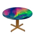 thumbnail image 3 of Acheng Aurora Borealis Mountain Water Round Tablecloth Full Width Single-Sided Printing 100% Polyester Fiber Table Cover 54-58, 3 of 8