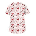 thumbnail image 4 of Resicozy Valentine's Day Scrubs Tops for Women V Neck Short Sleeve Cute Print Shirts Comfy Nurse Uniform with Pockets 2026 Pink 2XL, 4 of 4