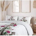thumbnail image 6 of Ambesonne Rose Duvet Cover Sets, Romantic Sea Anchor, 2-Queen, Hot Pink Green Taupe, 6 of 7