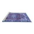 thumbnail image 2 of Ahgly Company Machine Washable Indoor Round Medallion Blue Traditional Area Rugs, 8' Round, 2 of 4