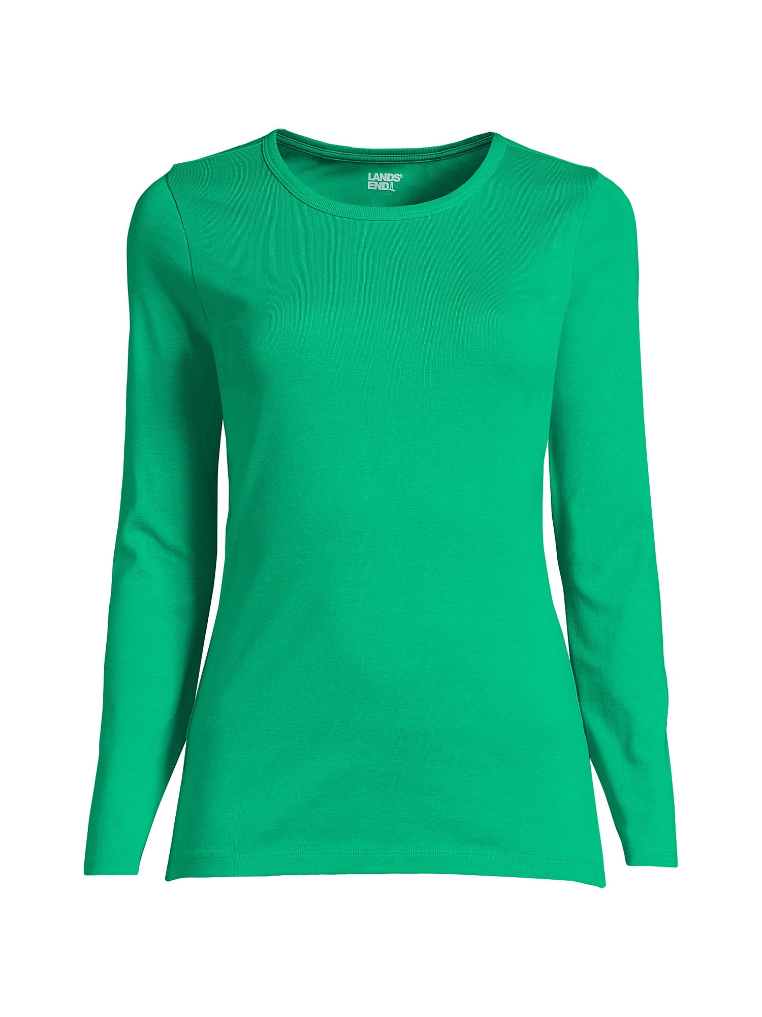 Lands' End Women's Cotton Rib Long Sleeve Crewneck TShirt