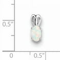 thumbnail image 4 of 925 Sterling Silver Polished back Simulated Opal Pendant Necklace 11x4mm Wide Pendant for Women, 4 of 4