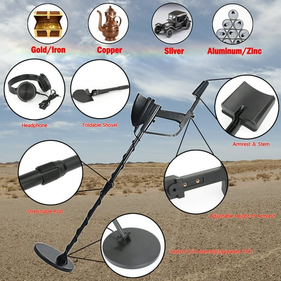 7.8" Hunter Deep Sensitive Metal Detector   Shovel   Earphone Waterproof