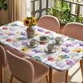 thumbnail image 3 of Watercolor Flowers Table Cloths for 6 Foot Rectangle Tables, Spring Floral Plants Country Patio Waterproof Elastic Fitted Tablecloths, Washable Rectangular Table Cover for Camping, 3 of 8