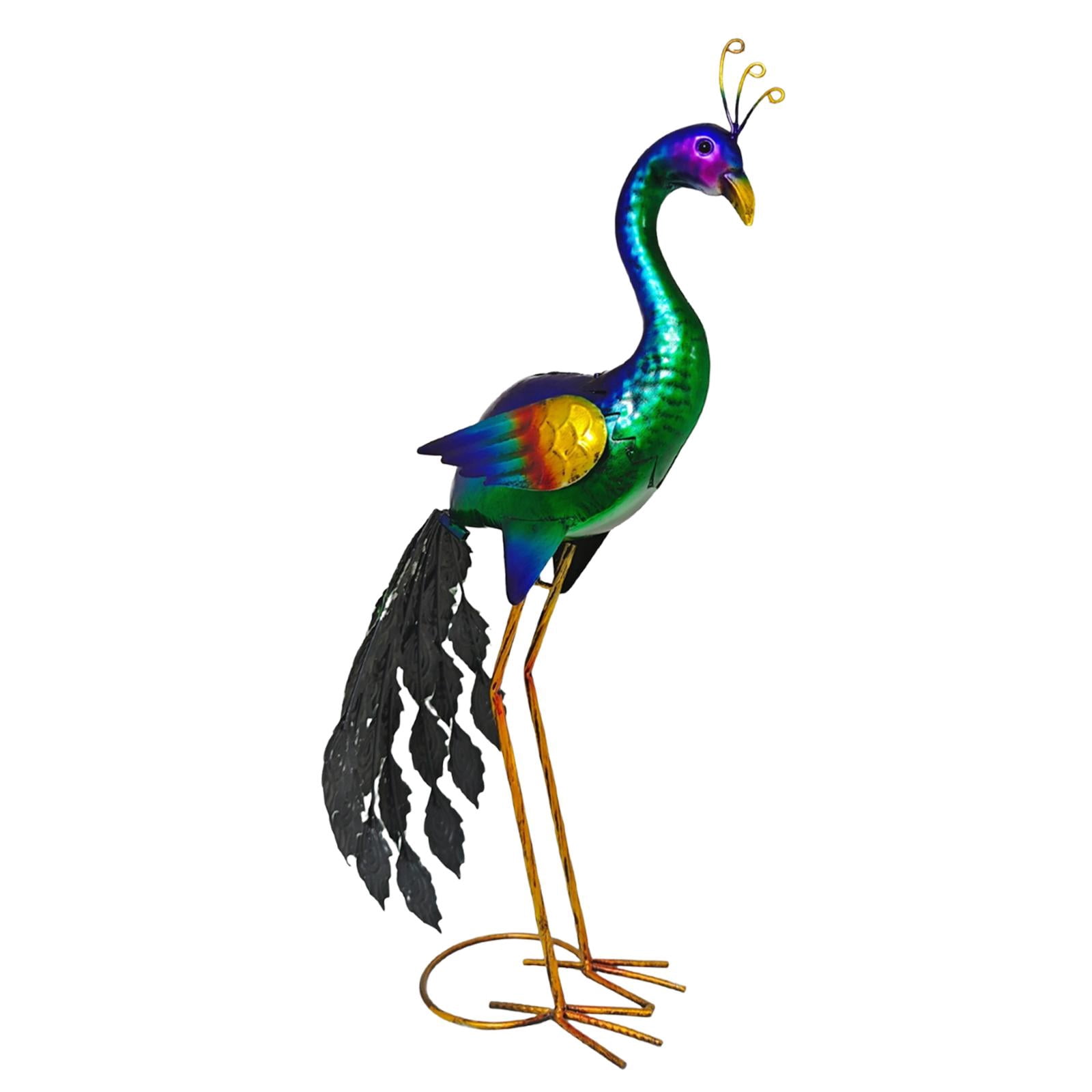 koolsoo Peacock Garden Statue Decorative Figurine Metal Lawn Ornament Iron Art Sculpture for Landscape Lawn Outdoor Housewarming Gift