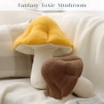 thumbnail image 6 of Phantoscope Mushroom Shaped Throw Pillow 16 x 14 inch, Soft Teddy Fleece Plush Decorative Cushion for Couch Sofa Bed Chair, Mother's Day Gift, Dark Coffee, 6 of 8