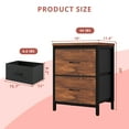 thumbnail image 7 of Nightstand, Set of 2 Bedside Table with 2 Storage Drawers, Wooden Top Fabric Cabinet Kids Mini Dresser for Bedroom, Closet, Entryway, College Dorm, Rust Brown, 7 of 7