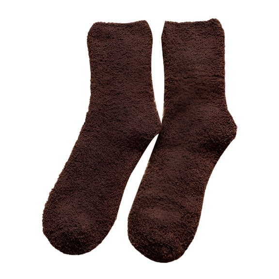 TELOLY Mens Fuzzy Socks Grip Socks Microfiber Plush Sleeping Socks Soft Anti-Skid Solid