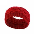 thumbnail image 1 of Bandeau Rouge en Laine Torsadée pour Femmes Bandeau Chaud Bandeau Tricoté à la Mode, 1 of 2