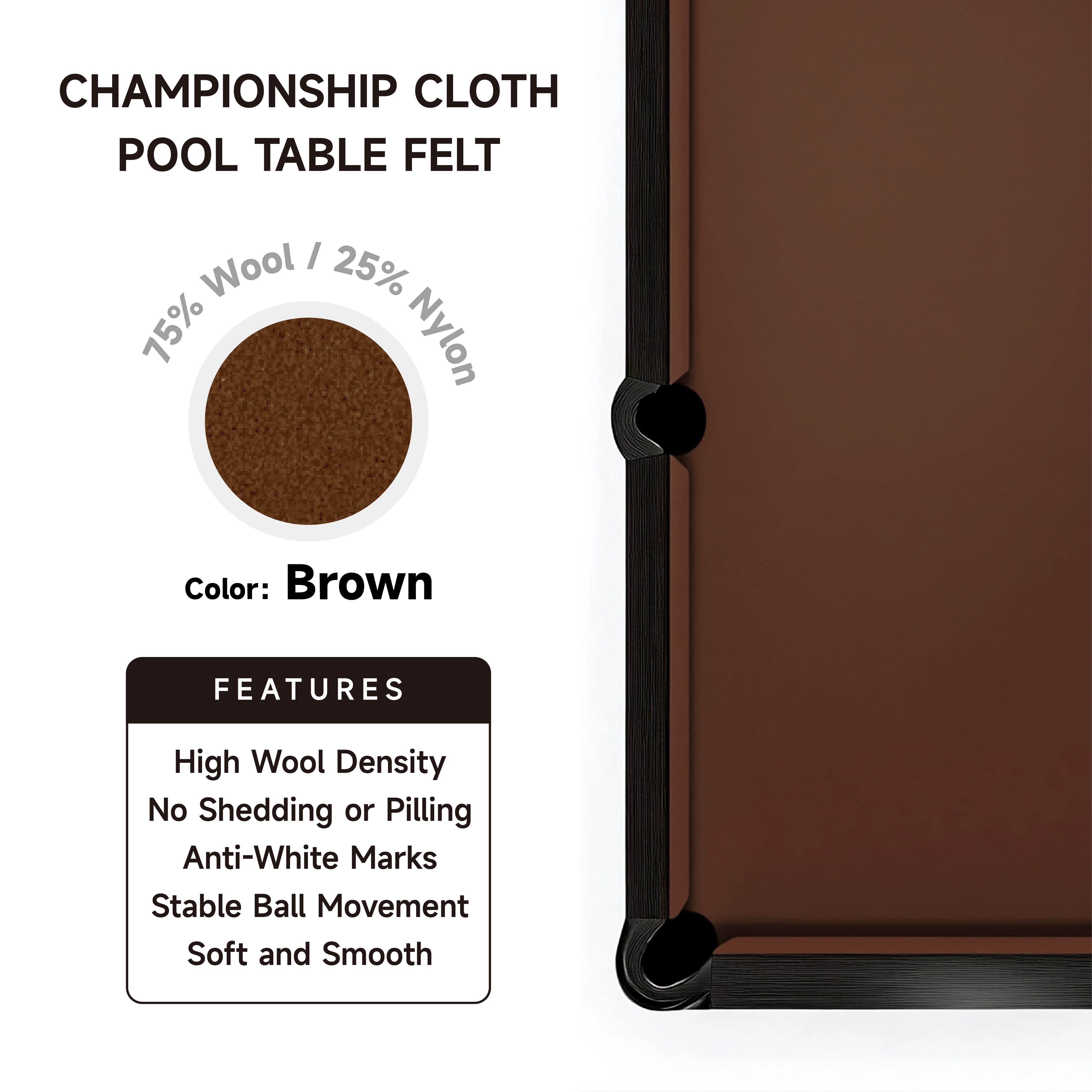 Empire USA Championship - Brown Invitational Felt w/Teflon - 8ft