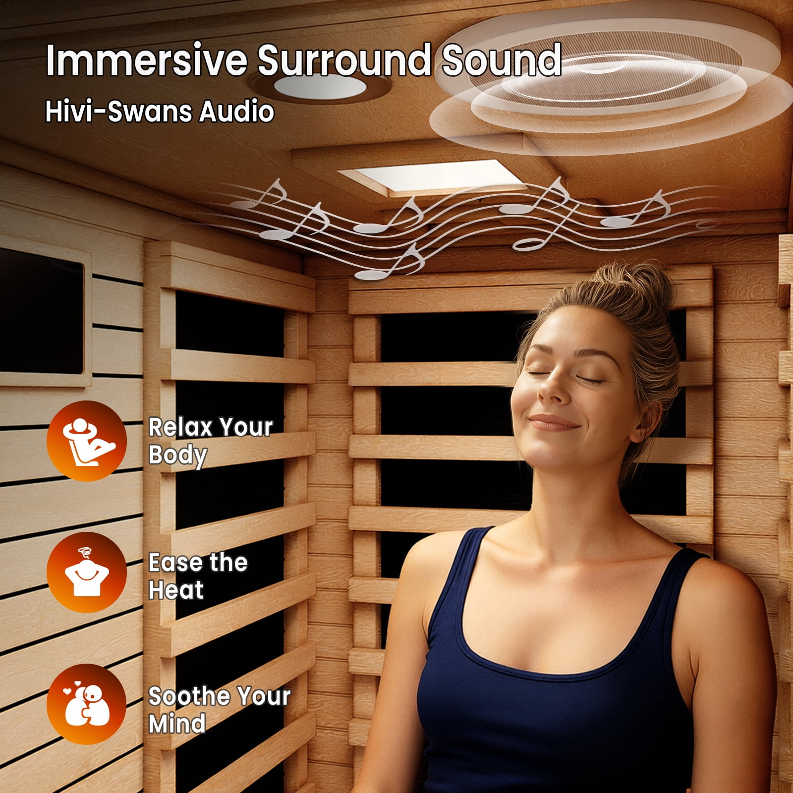 Syedee Far Infrared Sauna Home Sauna Spa Room Canadian Hemlock Wood 1000W Indoor Saunas Low EMF 110V with Control Panel and Tempered Glass Door