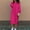 Hot Pink, variant on Dxzfnsa Sweatshirt Dresses for Women Women's Casual Loose Solid Color Drawstring Hooded Dresses Long Sleeve Midi Dresses with Pockets