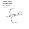 thumbnail image 5 of 8# 0.59" Treble Fish Hooks Carbon Steel Bend Hook with Barbs, White 50 Pack, 5 of 6