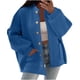 thumbnail image 2 of AUNVITO Women's Solid Color Lantern Sleeve Stand Collar Casual Button Front Jacket with Pockets Relaxed and Trendy Style, 2 of 9