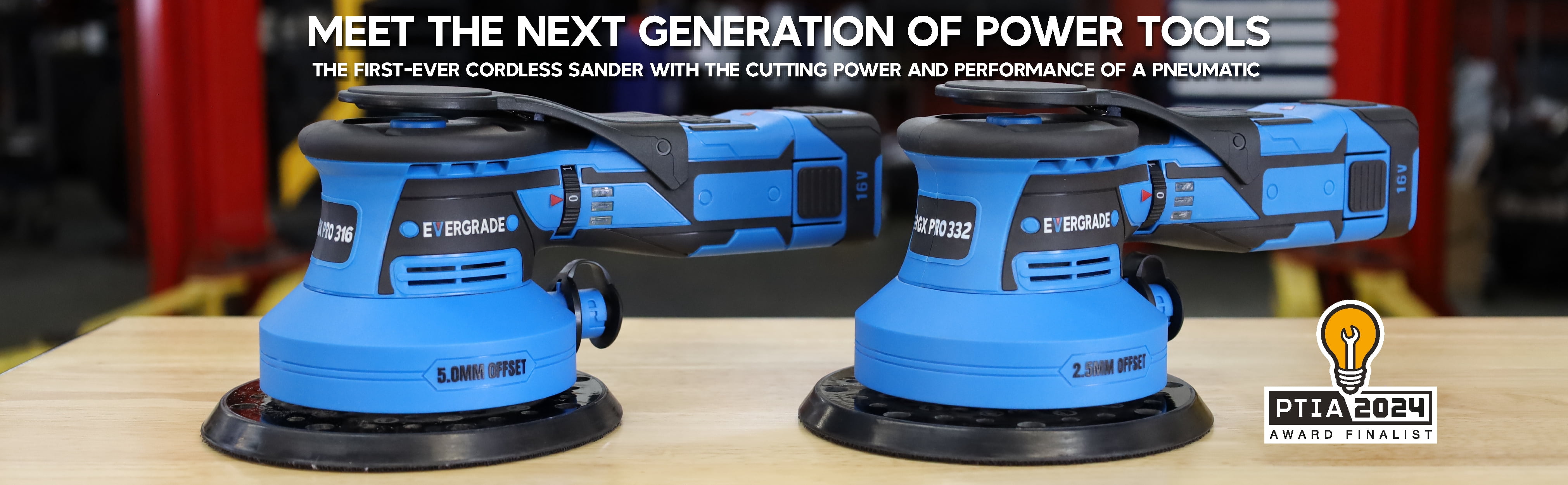 EVERGRADE Professional AWARD WINNING Finalist - RGX Pro 332, 6" Cordless DA Random Orbital Sander Kit (3/32", 2.5 mm) Offset - PREMIUM KIT - Woodworking, Auto Body, Paint Prep (Fine Finish)