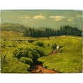 thumbnail image 2 of Hans Thoma 14x12 Black Ornate Wood Framed Double Matted Museum Art Print Titled: The Brown Brook (1882), 2 of 5