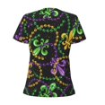 thumbnail image 4 of Naloa Mardi Gras6 Print T-Shirts Short Sleeve V Neck Tees for Women Fashion Tops Trendy Lightweight Soft Casual Summer Outfits Clothes, 4 of 5