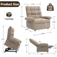 thumbnail image 3 of 3 Motor Lift Chair for Elderly, LEGAHOME Easy Stand Assist Electric Power Lift Recliner with Side Pocket, Home Theater Recliners for Living Room, Chenille Fabric, 350 lbs Capacity, Dark Coffee, 3 of 10