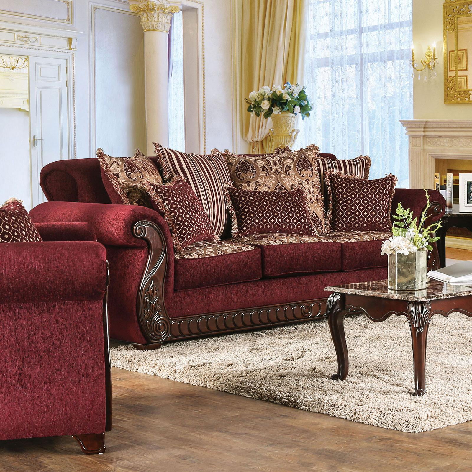 Traditional Fabric Upholstery Sofa in Brown Tabitha by Furniture of
