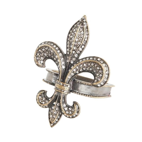 Saro Lifestyle Fleur-de-Lis Napkin Ring (Set of 4)