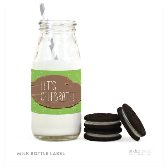 Woodland Friends Birthday Milk Bottle Labels, 10-Pack
