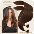 thumbnail image 3 of Benehair Thick 1g Keratin Nail U Tip 100% Remy Human Hair Extensions Pre Bonded Fusion Glue Seamless 100G Brown 16"-24", 3 of 13